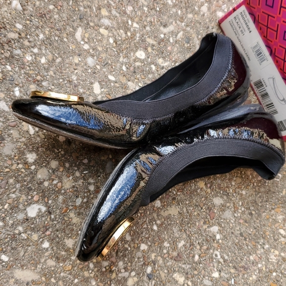 Tory Burch Caroline Black Ballet Flats Box 6.5 - Picture 4 of 7
